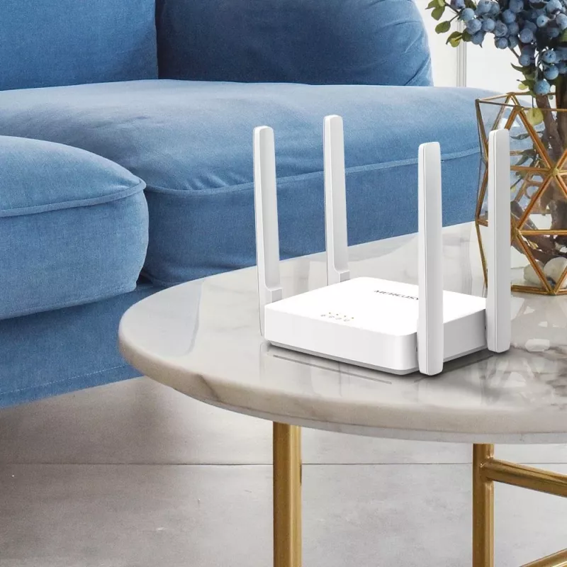 Tischrouter MERCUSYS AC10 Dualband 2,4/5 GHz Wi‑Fi 5, 4 externe Antennen, 1x Fast Ethernet (WAN/LAN)