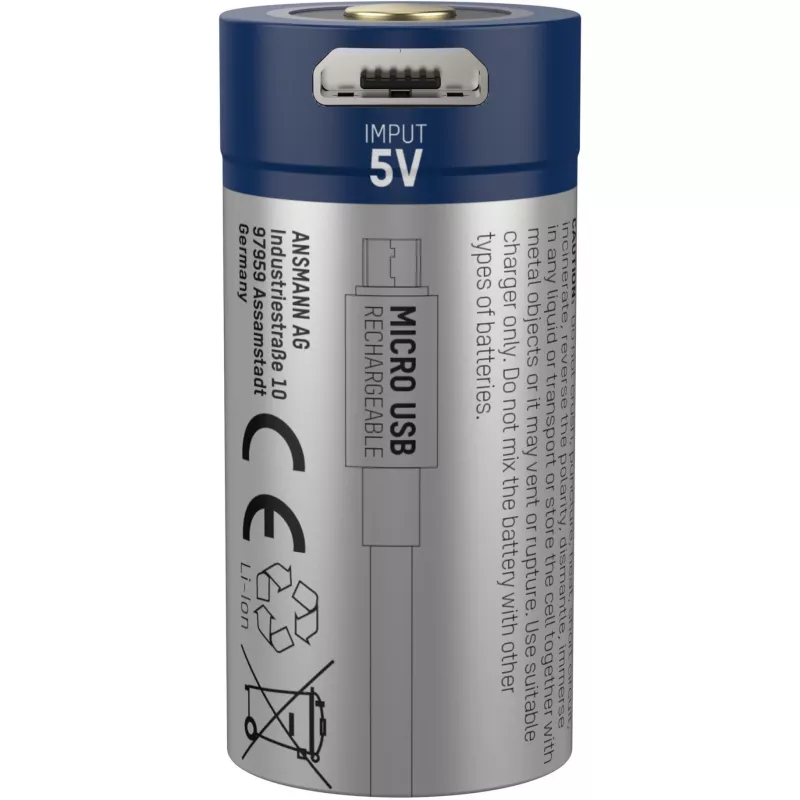 Ansmann 16340 Li-Ion Akku 850 mAh 3,6 V Micro-USB-Eingang 1300-0015