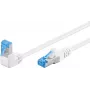 Goobay CAT 6A Patchkabel 1x 90° gewinkelt, S/FTP (PiMF), Weiß, 2 m – Rastnase oben, LSZH Halogenfrei, Kupfer (51565)
