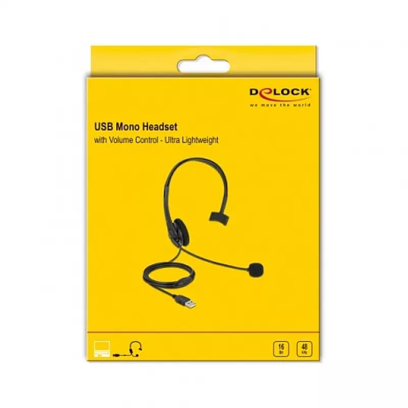 Headset DeLOCK USB Mono Headset mit Lautstärkeregelung