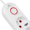 Mehrfachsteckdose MACLEAN MCE395 W — 5 Steckdosen, 3× USB A, 110–240 V AC, 2,1 A USB, max. 2500 W, weiß, 1,5 m Kabel