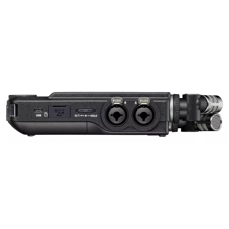 Tragbarer Mehrspur-Audio-Rekorder Tascam Portacapture X8 — 6-Kanal, 24/32-Bit, bis zu 96 kHz, 4 XLR/TRS-Combo-Eingänge, SD-Karte, USB-C, Batterie oder Netzteil
