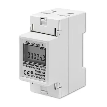 Einphasen-Energieverbrauchszähler QOLTEC 50899 230 V 50 Hz, 5(60)A, Klasse 1.0, LCD