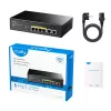 Netzwerk-Switch Cudy FS1006P Fast Ethernet 6-Port (4 PoE, 1 PoE+) 10/100 Mbit/s, 1,2 Gbit/s Bandbreite, Metallgehäuse, Rack-/Wandmontage