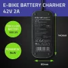 Qoltec Fast Charger für XIAOMI 36V Elektroroller / E-Bike | 42V | 2A | 8,0*8,0mm+Pin | wasserdicht + Netzkabel