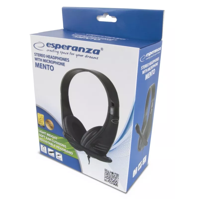 Esperanza EH209K Kopfhörer/Headset Bügel Schwarz