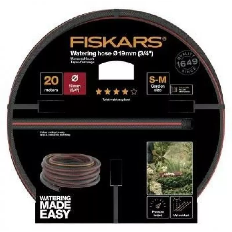 Gartenschlauch Fiskars Q4 3/4 Zoll 20 m, langlebig 19 mm Innendurchmesser