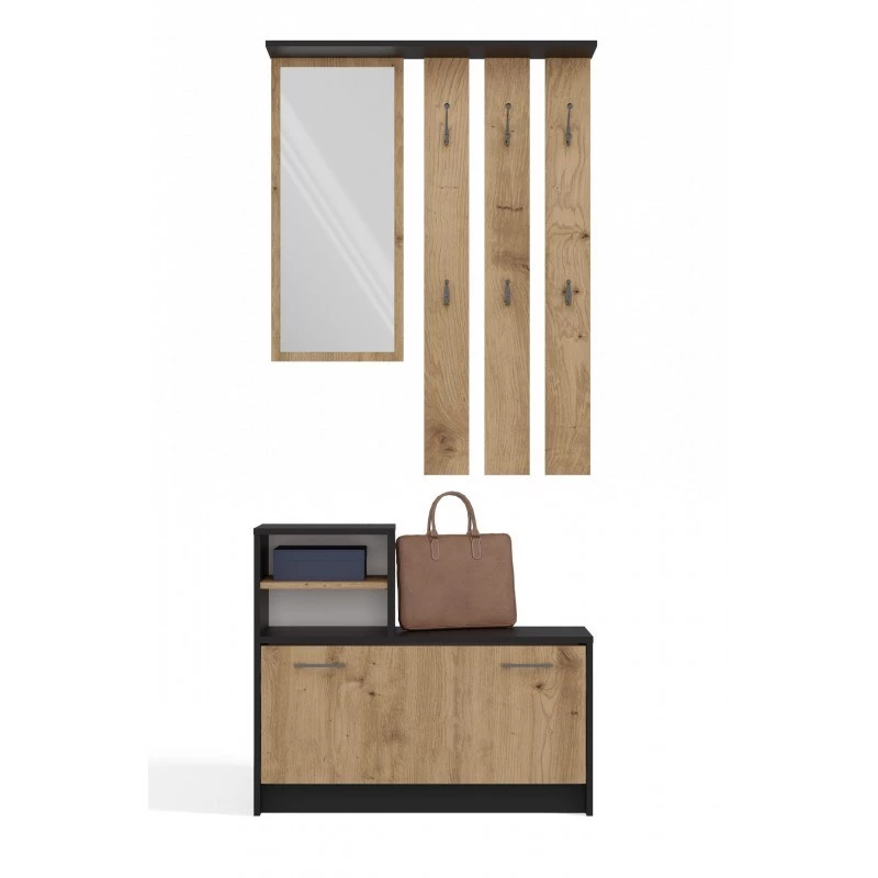 Garderobenschrank top e shop GAR ANT/ART mit 1 Drehtür, 850×240×1600 mm