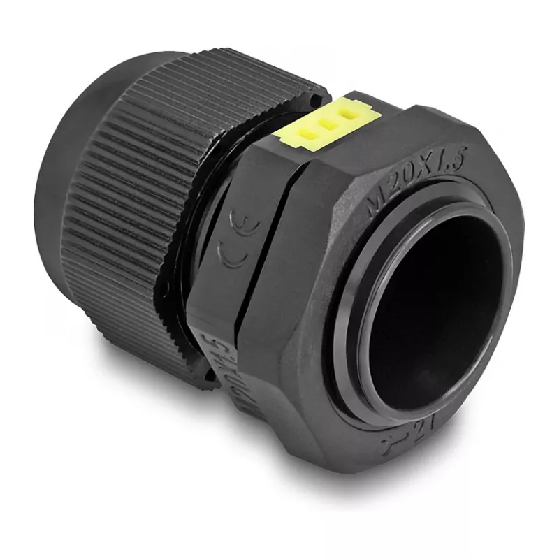 DeLOCK Kabelverschraubung M20 mit Belüftung IP68 staub- und wasserdicht schwarz 2 Stück