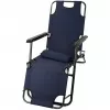 Faltbarer Gartenliege mit Kissen Black Forest, Navy Blau