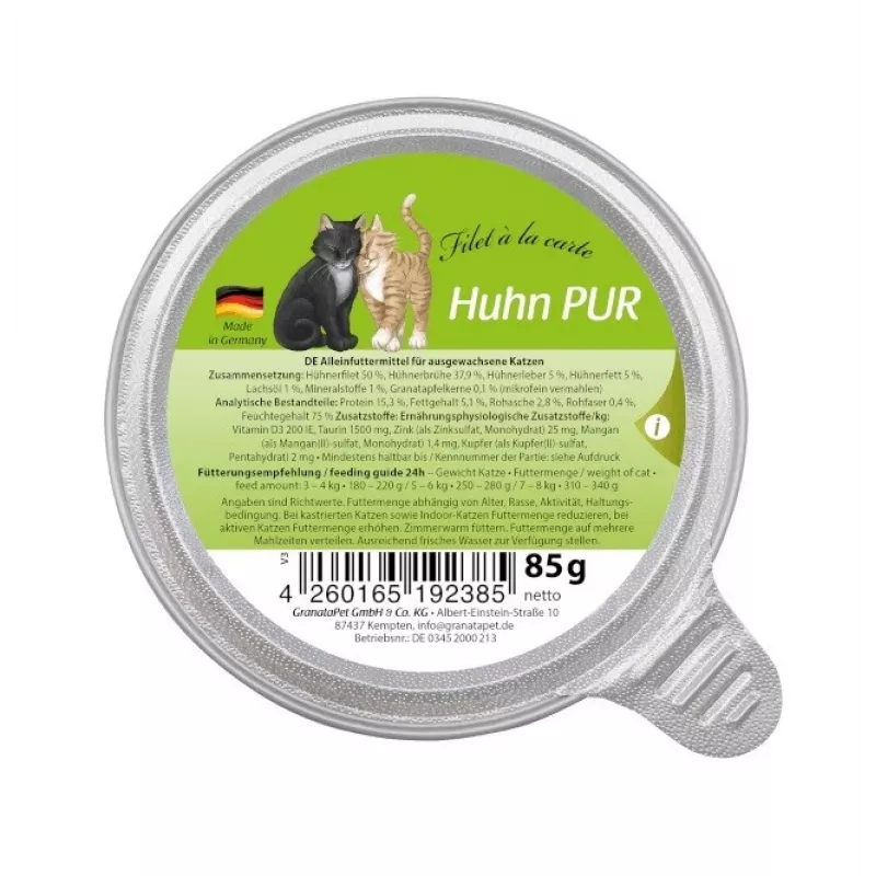 GRANATAPET Filet á la carte Huhn - Nassfutter für Katzen - 85 g