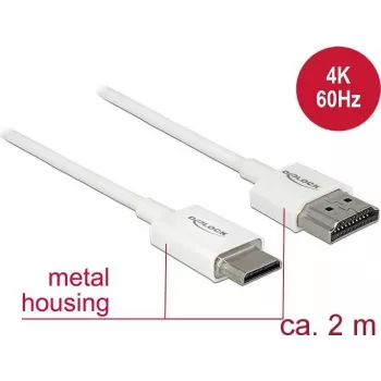 HDMI-Kabel DeLOCK 85144 2 m HDMI Typ A zu Typ C Weiß