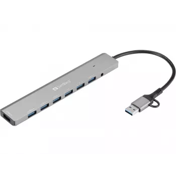 USB-Hub SANDBERG 136-66 — 7x USB 3.0 Anschlüsse, extern mit Strom versorgt
