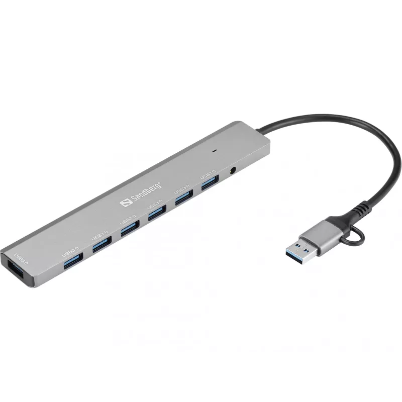 USB-Hub SANDBERG 136-66 — 7x USB 3.0 Anschlüsse, extern mit Strom versorgt