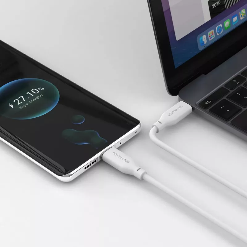 4smarts USB-C / USB-C Silikonkabel High Flex 60W 1,5m Weiß