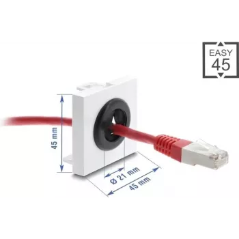 Kabeldurchführung DELOCK Easy 45, 21 mm Durchmesser, Kabeleinführung für Schreibtisch/Tisch