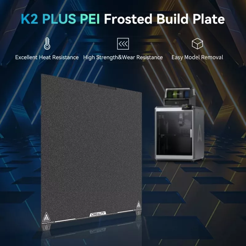Bauplatte Creality K2 Plus PEI Frosted 400×400 mm — Ersatz-Druckbett