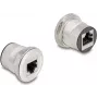 DeLOCK 88190 Steckdose 2 x RJ-45 Schwarz Silber