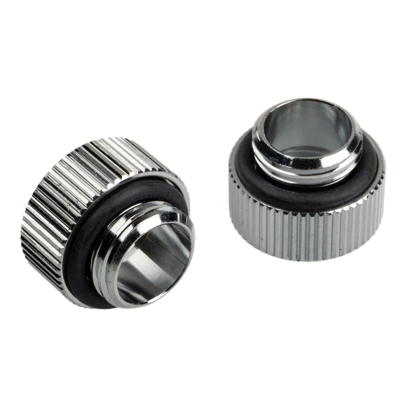 Bitspower Touchaqua Adapter gerade G1/4 Zoll AG auf G1/4 Zoll IG – 2er-Pack, Silber