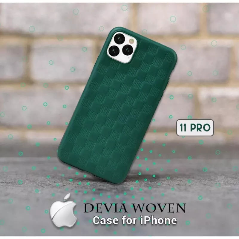 Schutzhülle Devia Woven2 für iPhone 11 Pro Max, grün