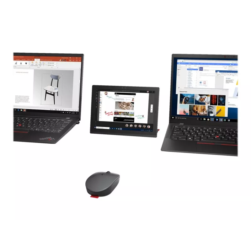 Lenovo Go Multi-Device Maus Office Beidhändig RF Wireless + Bluetooth Optisch 2400 DPI