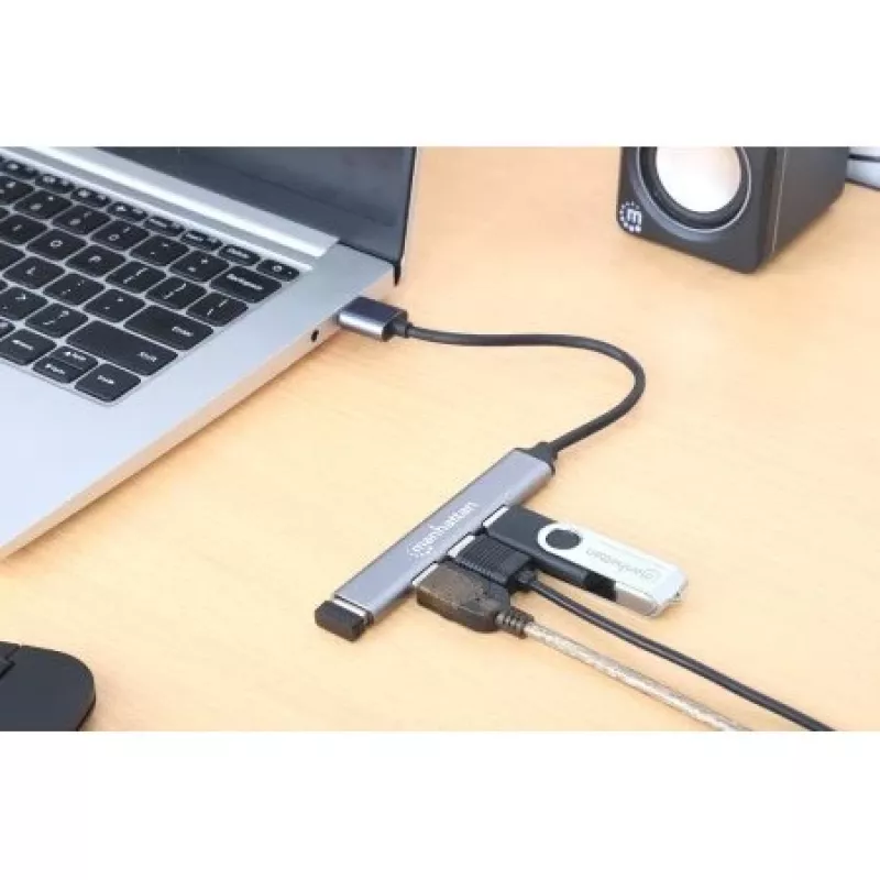 Manhattan USB-A 4-Port Hub, 4x USB-A Ports (1x 5 Gbps USB 3.2 Gen1…