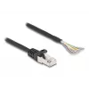 DeLOCK Kabel RJ50 Stecker auf offene Kabelenden S/FTP 0,25 m schwarz