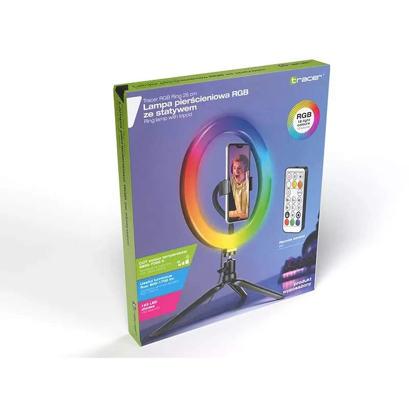 Ring-Lampe RGB 26 cm mit Stativ