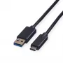 ROLINE - USB-Kabel - USB Typ C (M) - 9-polig USB Typ A (M) - 50 cm (USB 3.1) - vergossen - Schwarz (11.02.9010)