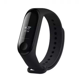 Silikonarmband FIXED für Xiaomi Mi Band 3/4 – Schwarz, Ersatz flexibel langlebig Silikon