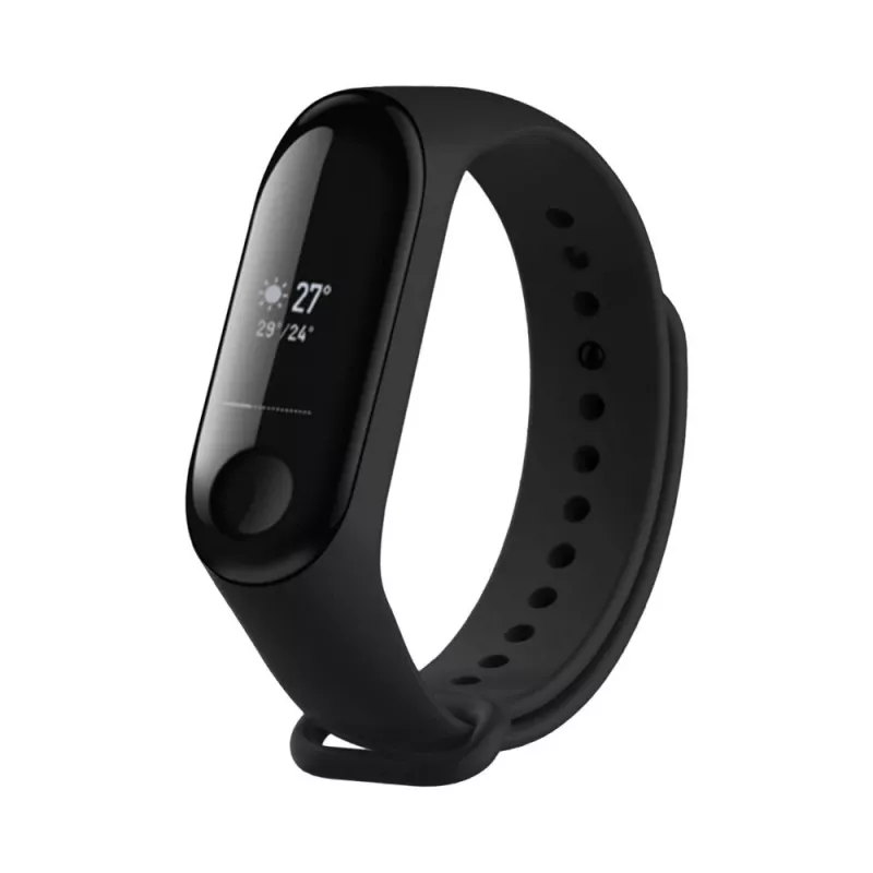 Silikonarmband FIXED für Xiaomi Mi Band 3/4 – Schwarz, Ersatz flexibel langlebig Silikon