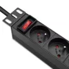 Qoltec Aluminium-PDU für 10'' RACK | 1U | 16A | 4xFRANZÖSISCH | 1,8m