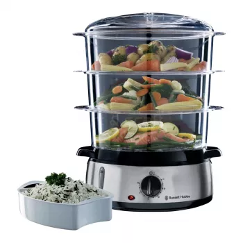 Dampfgarer Russell Hobbs 19270-56, 3 Körbe, 9 L gesamt, 800 W, Edelstahl