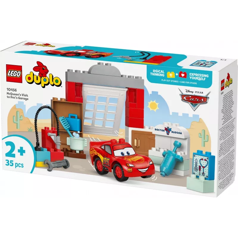 Konstruktionsspielzeug LEGO DUPLO 10456 Disney McQueens Besuch in Docs Werkstatt — 35 Teile, für Kinder ab 2 Jahren, große Bausteine