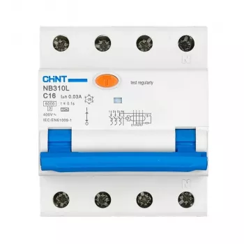 Chint | Fehlerstrom-Schutzschalter RCBO, NB310L/3N, 3P+N, C20, 30mA, A, 6kA | NB310L3PN30MAA20C