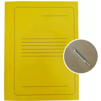 Projektmappe A4 Karton Smiltainis mit Metallclip, gelb bedruckt