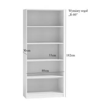 Büroregal top e shop R80 SONOMA, Eichenfinish, 5 Einlegeböden, 800×300×1820 mm