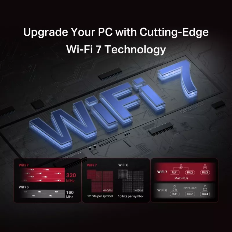 PCIe Tri-Band WiFi 7 Adapter MERCUSYS MA47BE — Hochgeschwindigkeits-WLAN-Konnektivität