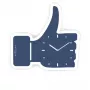 NeXtime Wanduhr 3072bl Thumbs up, 40,5x41,5 cm, Wand, Blau/Silber