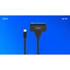 SAVIO SATA-zu-USB-C-Schnittstellenkabel AK-69, SATA-Buchse auf USB-C-Stecker, USB 3.2 Gen 1 (5 Gbit/s), 0,25 m, schwarz