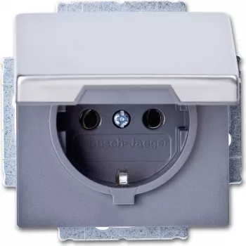 BUSCH JAEGER 2018-0-1490 - CEE 7/3 - 2P+E - Grau - Edelstahl - 250 V - 16 A