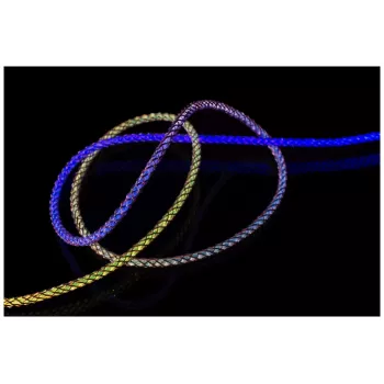 USB-C-auf-USB-C-Ladekabel FIXED FIXDLED-CC-RA mit PD-Unterstützung und fester Länge, integrierte Regenbogen-LED
