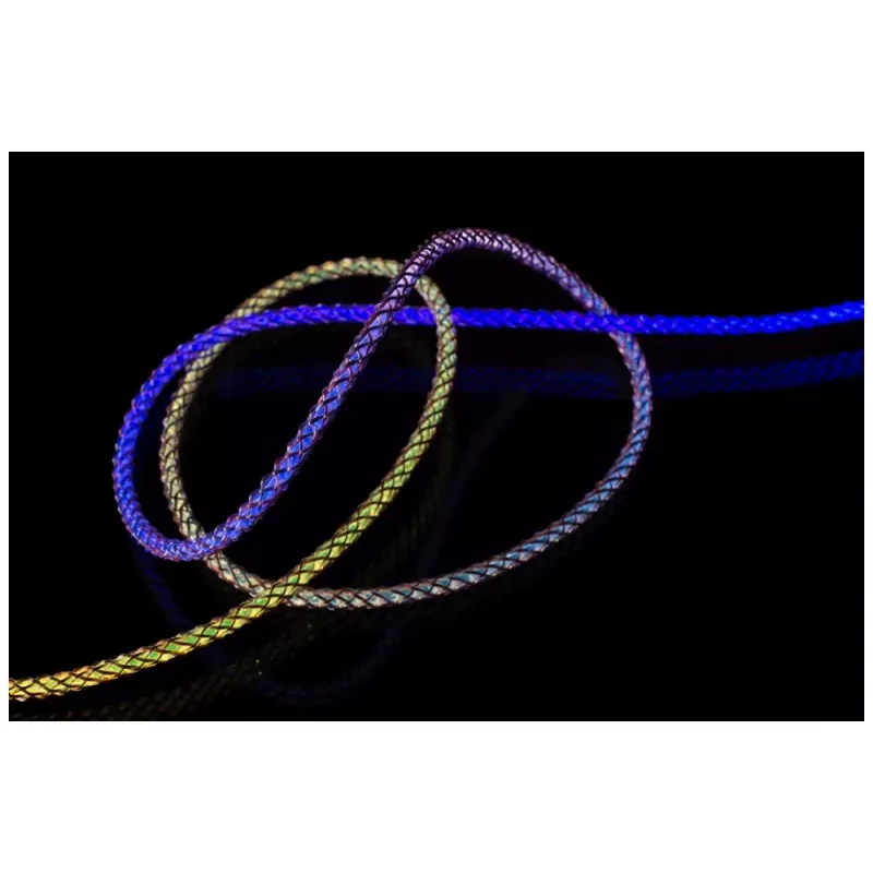 USB-C-auf-USB-C-Ladekabel FIXED FIXDLED-CC-RA mit PD-Unterstützung und fester Länge, integrierte Regenbogen-LED
