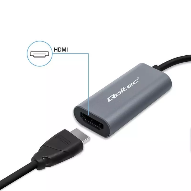 Adapter USB-C auf HDMI 4K 60Hz 32AWG QOLTEC