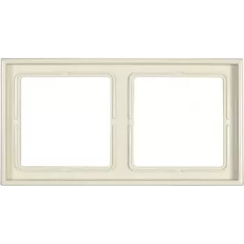 JUNG LS 982 W Abdeckrahmen 2-fach Elfenbein schraubenlos Duroplast 81x152 mm