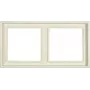 JUNG LS 982 W Abdeckrahmen 2-fach Elfenbein schraubenlos Duroplast 81x152 mm