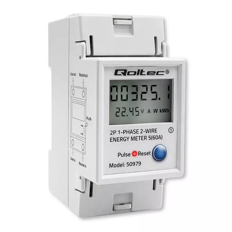 Energiezähler QOLTEC Einphasig DIN-Schiene 230V (MPN 50979)