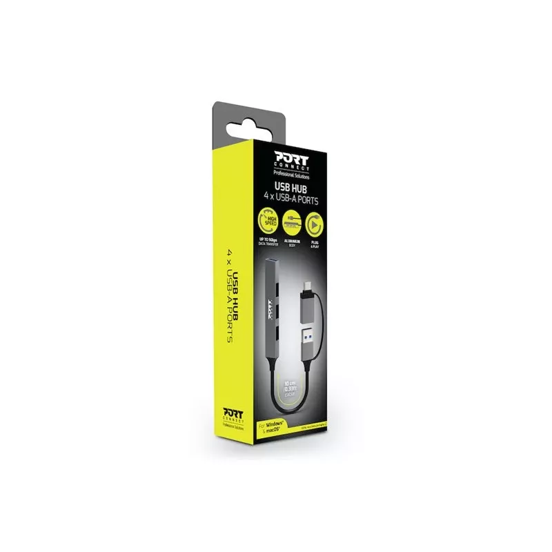PORT CONNECT | HUB USB-C/USB-A 4 Ports USB-A 3.0 5Gbps | 900160