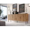 JUNGLE Kommode 190x40.5x74.5 Wotan-Eiche + schwarze Beine