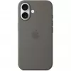 Hülle Apple iPhone 16 Silikon Case mit MagSafe Steingrau